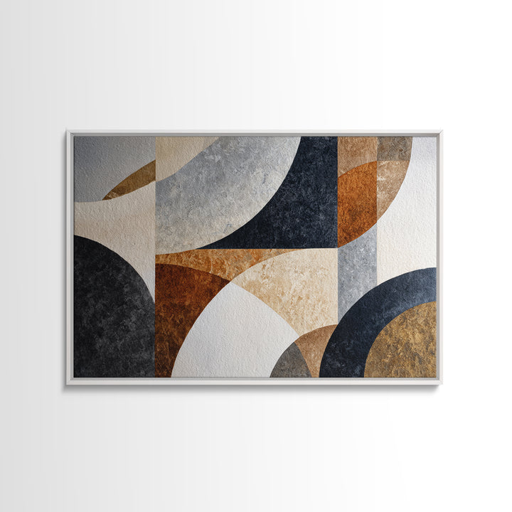 Luxury Monochrome Stone Composition Framed Canvas Print, Above Sofa Art, Canvas Wall Art, Living Room Decor, Statement, ASA-3x2-23