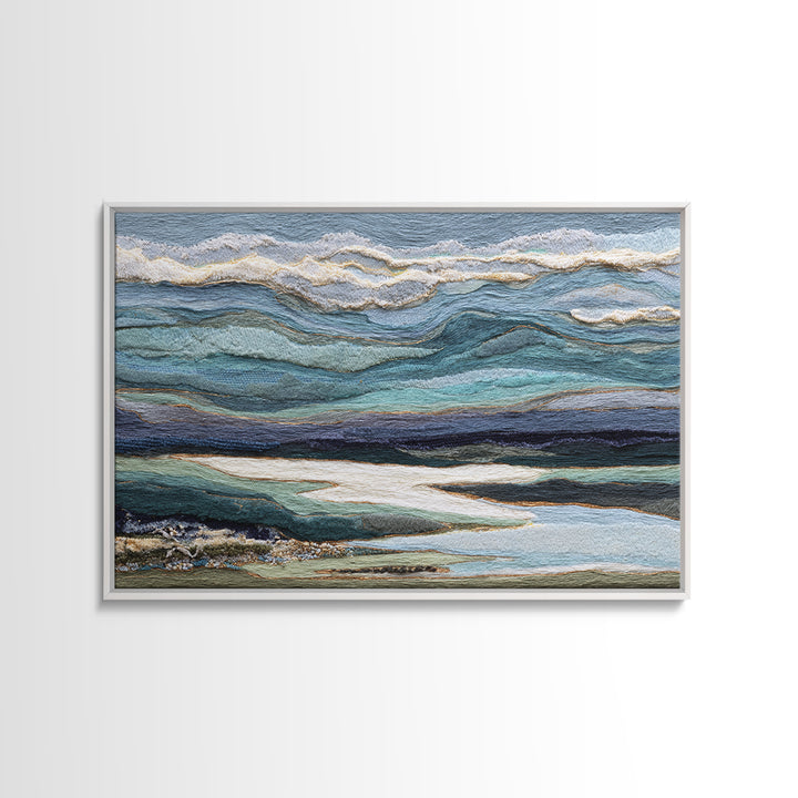 Abstract River Bends Framed Canvas Print, Above Sofa Art, Farmhouse Decor, Living Room Decor, Statement 527, Piece Wall Art, ASA-3x2-27