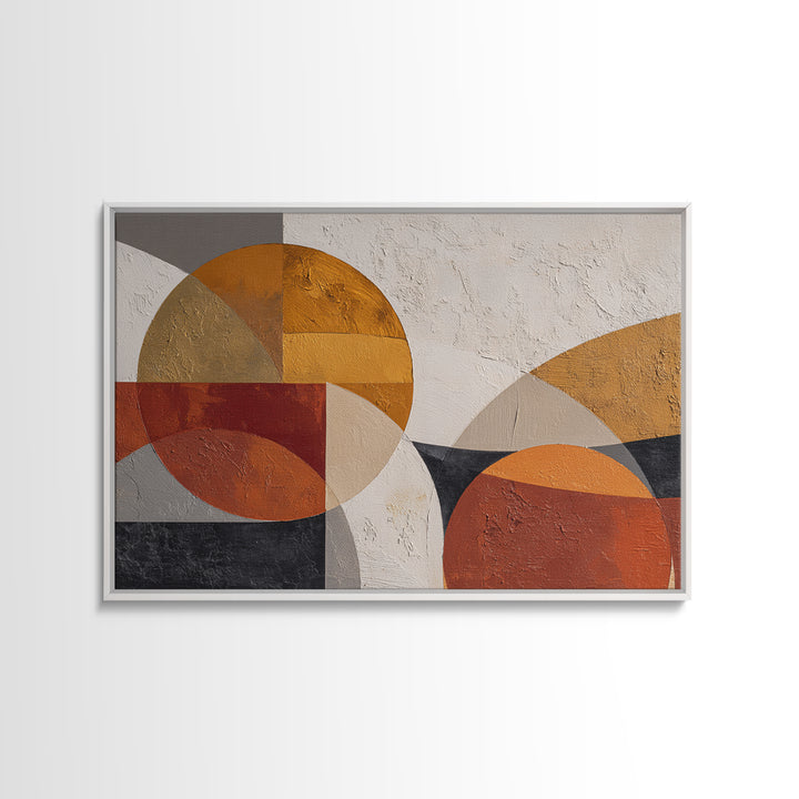 Bold Mid Century Geometric Forms Canvas Print, Above Sofa Art, Farmhouse Decor, Living Room Decor, Fine Art, Statement, ASA-3x2-32