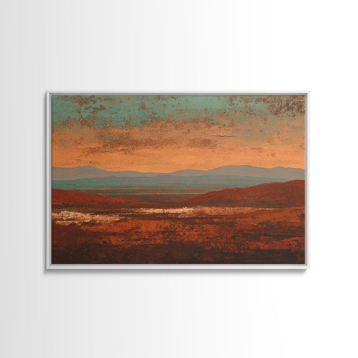Abstract Canyon Landscape Framed Canvas Print, Above Sofa Art, Watercolor Painting, Living Room Decor, Fine Art, Statement, ASA-3x2-35