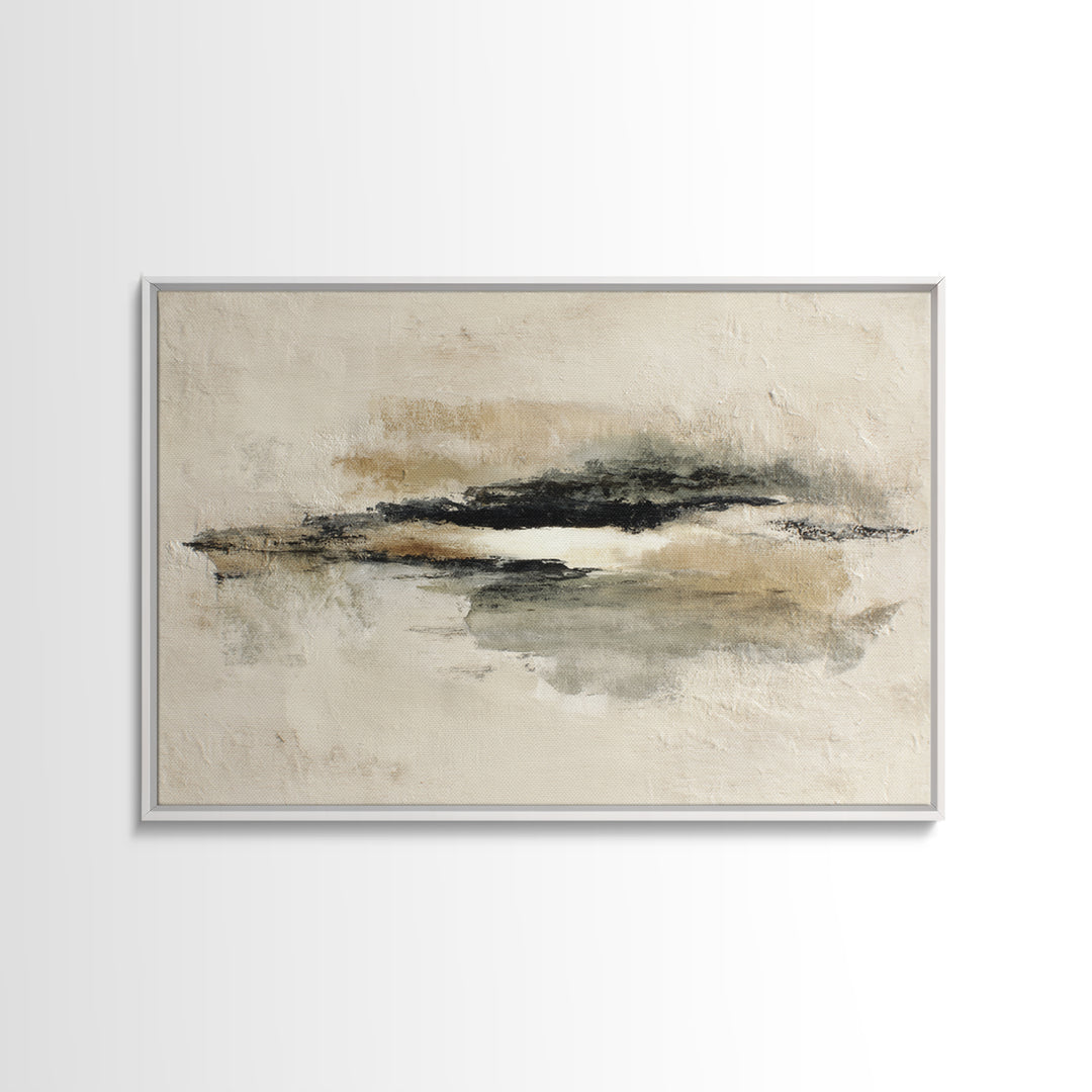 Minimal Black Ink Composition Framed Canvas Print, Above Sofa Art, Living Room Decor, Fine Art, Statement 536, Set of Prints, ASA-3x2-36