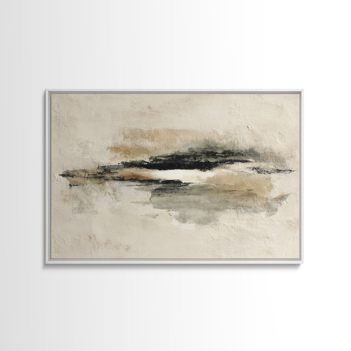 Minimal Black Ink Composition Framed Canvas Print, Above Sofa Art, Living Room Decor, Fine Art, Statement 536, Set of Prints, ASA-3x2-36