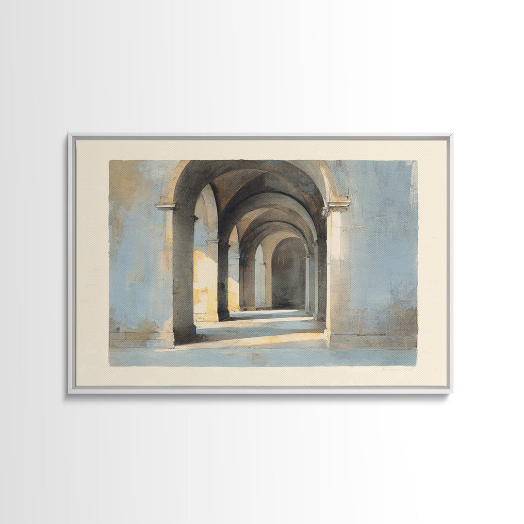 Architectural Arch Study Canvas Print, Above Sofa Art, Oversized Wall Art, Living Room Decor, Oil Painting, Statement, ASA-3x2-37