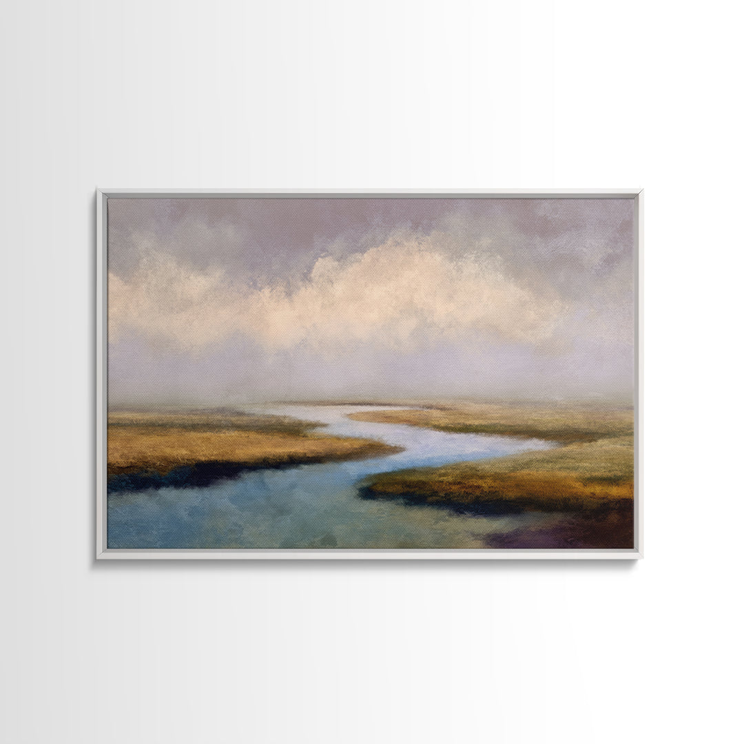 Abstract River Bends Canvas Print, Above Sofa Art, Oversized Wall Art, Living Room Decor, Fine Art, Statement, Coastal Decor, ASA-3x2-51