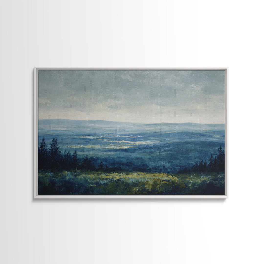 Gallery Style Landscape with Expansive Negative Space Canvas Print, Above Sofa Art, Textured Wall Art, Living Room Decor, ASA-3x2-52