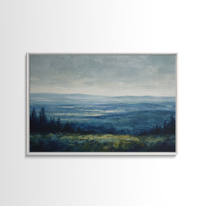Gallery Style Landscape with Expansive Negative Space Canvas Print, Above Sofa Art, Textured Wall Art, Living Room Decor, ASA-3x2-52