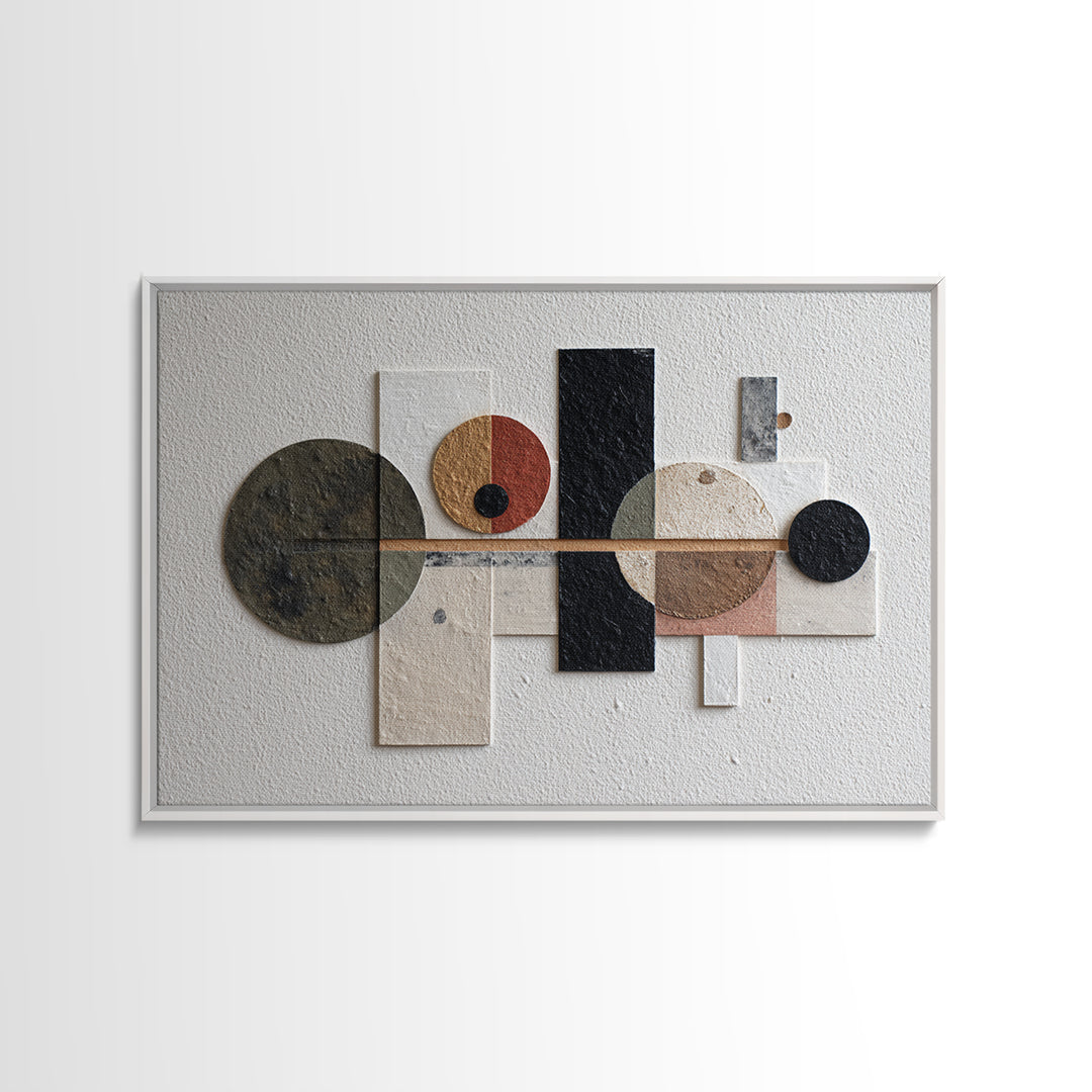 Bold Mid Century Geometric Forms Canvas Print, Above Sofa Art, Bedroom Wall Art, Living Room Decor, Abstract Art, Statement, ASA-3x2-56