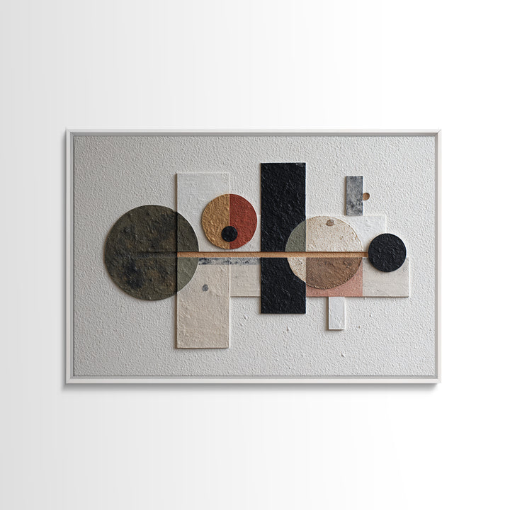 Bold Mid Century Geometric Forms Canvas Print, Above Sofa Art, Bedroom Wall Art, Living Room Decor, Abstract Art, Statement, ASA-3x2-56