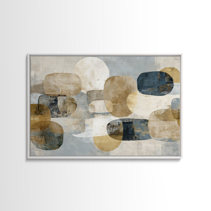 Large Modern Organic Shapes Framed Canvas Print, Above Sofa Art, Framed Wall Art, Living Room Decor, Fine Art, Statement, ASA-3x2-6