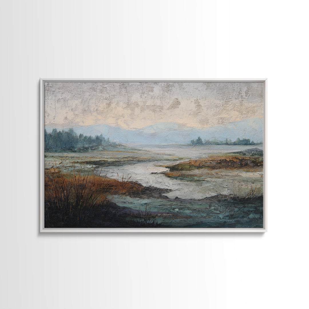 Abstract River Bends Canvas Print, Above Sofa Art, Floral Wall Art, Living Room Decor, Abstract Art, Statement, ASA-3x2-75