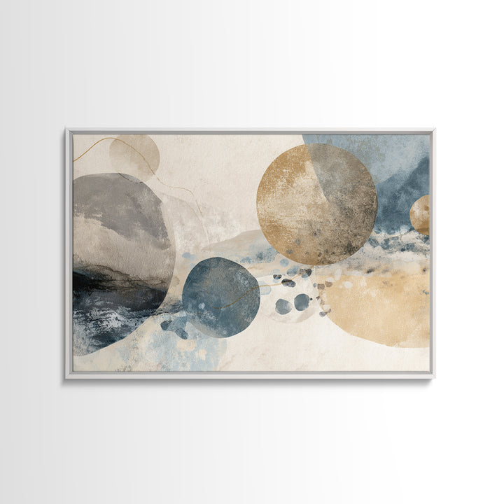 Large Modern Organic Shapes Framed Canvas Print, Above Sofa Art, Set of 3 Wall Art, Living Room Decor, Abstract Art, Statement, ASA-3x2-78