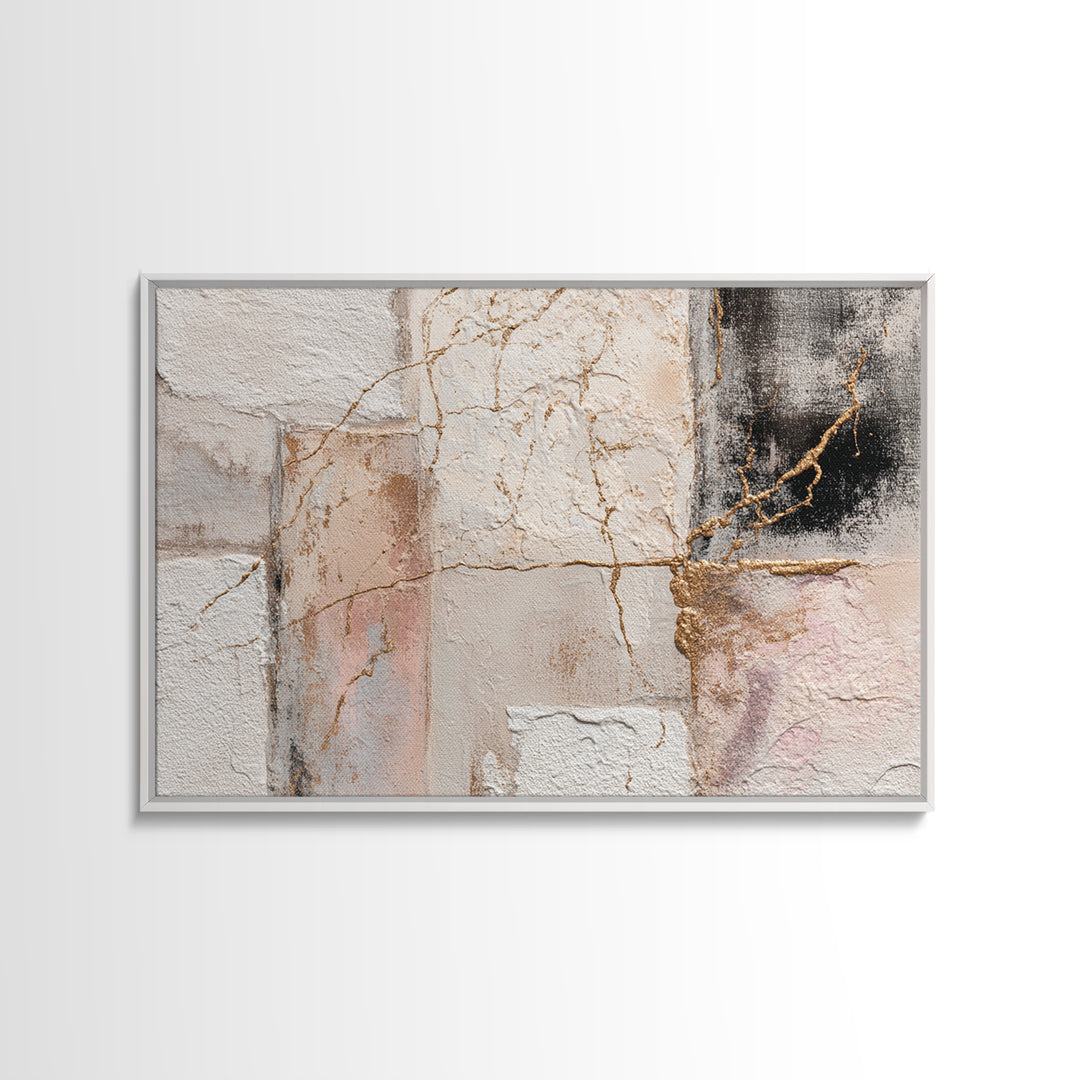 Textured Plaster Abstract Framed Canvas Print, Above Sofa Art, Above Bed Decor, Living Room Decor, Fine Art, Statement, ASA-3x2-87