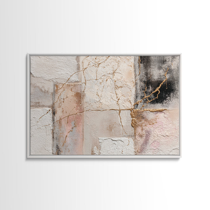 Textured Plaster Abstract Framed Canvas Print, Above Sofa Art, Above Bed Decor, Living Room Decor, Fine Art, Statement, ASA-3x2-87