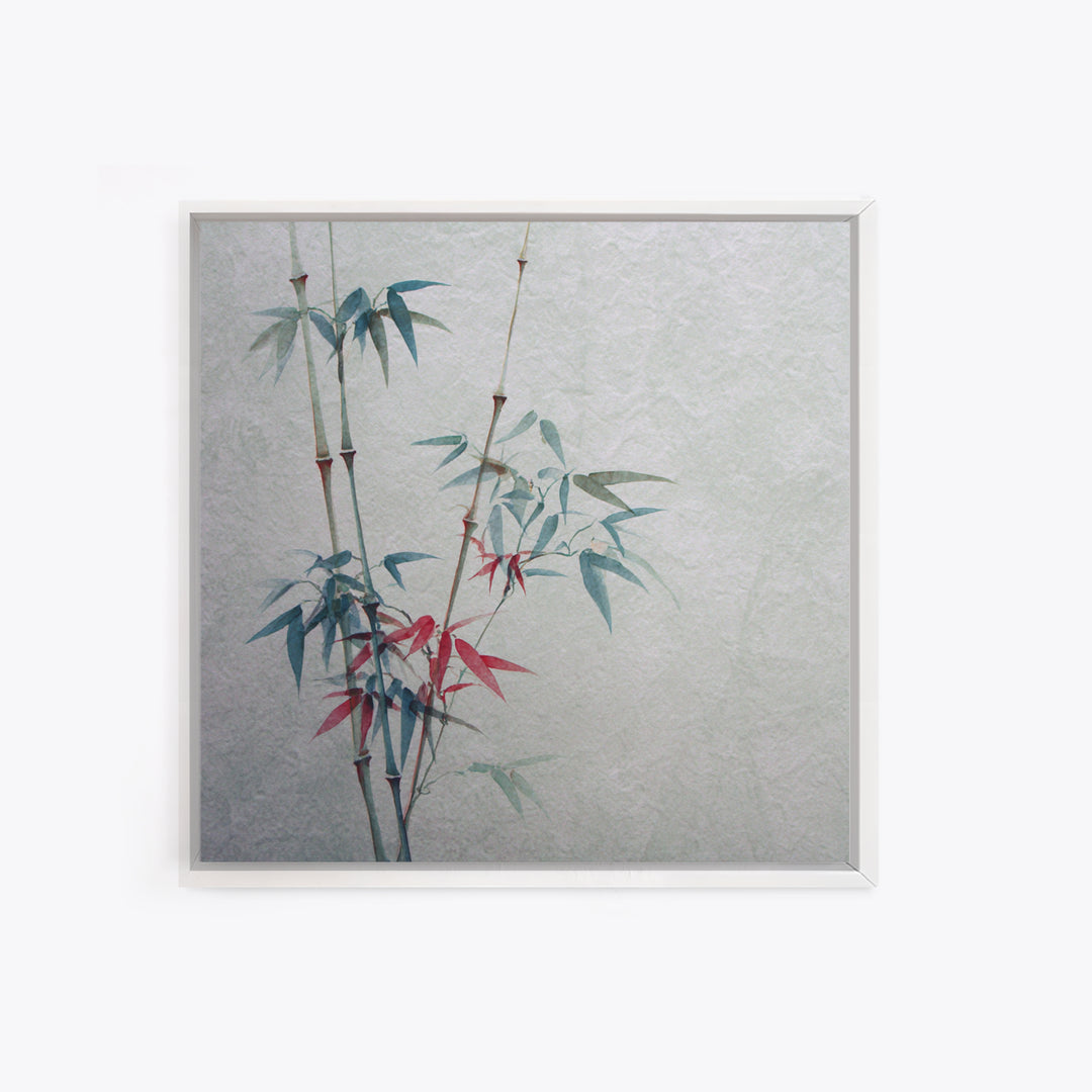 Minimal Bamboo Stalks Framed Canvas Print, Asian Inspired Art, Botanical Print, Living Room Decor, Fine Art, Harmony, ASI-1x1-68