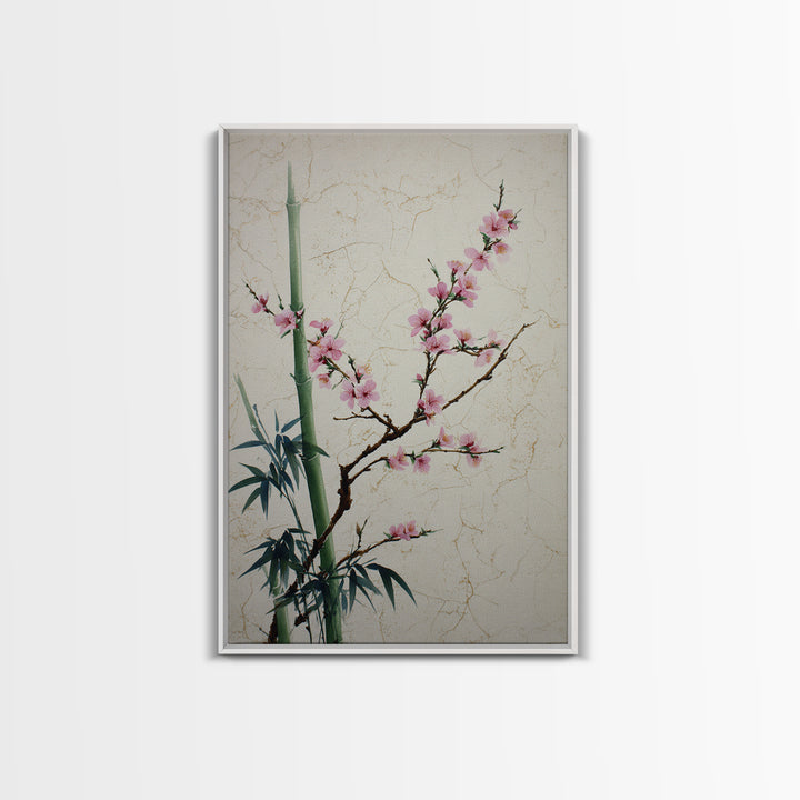 Cherry Blossom Branch Canvas Print, Asian Inspired Art, Asian Wall Art, Living Room Decor, Fine Art, Harmony, Minimalist Decor, ASI-2x3-11