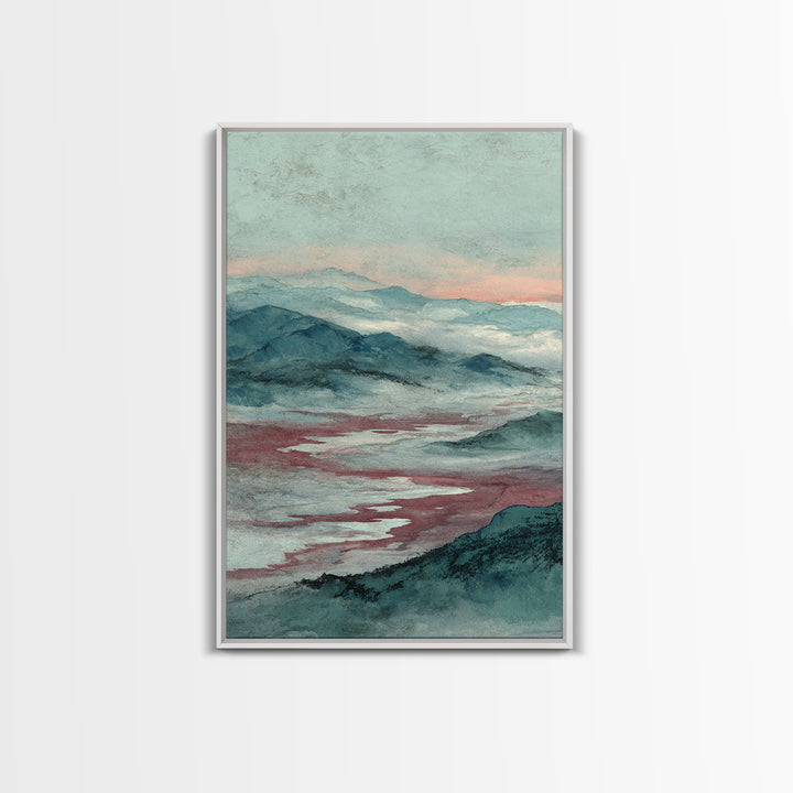 Japanese Ink Landscape Framed Canvas Print, Asian Inspired Art, Wall Art, Living Room Decor, Fine Art, Harmony, Bird Art, ASI-2x3-60