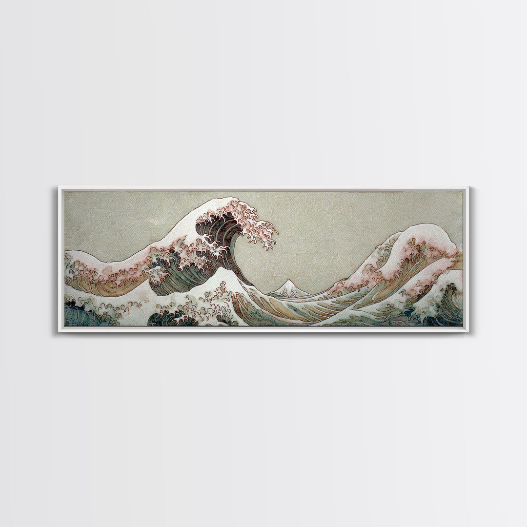 Hokusai Ocean Wave Without Copying the Original Canvas Print, Asian Inspired Art, Asian Art, Living Room Decor, Harmony, ASI-3x1-14
