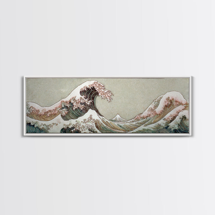 Hokusai Ocean Wave Without Copying the Original Canvas Print, Asian Inspired Art, Asian Art, Living Room Decor, Harmony, ASI-3x1-14