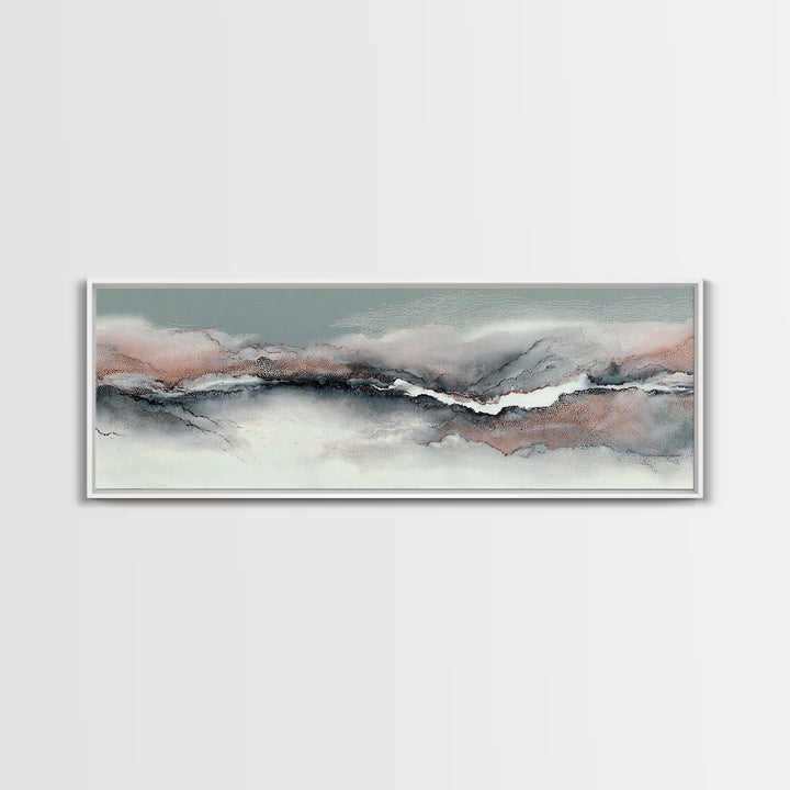 Zen Rock Garden Abstraction Canvas Print, Asian Inspired Art, Wall Art, Living Room Decor, Watercolor Art, Harmony, Bird Art, ASI-3x1-30