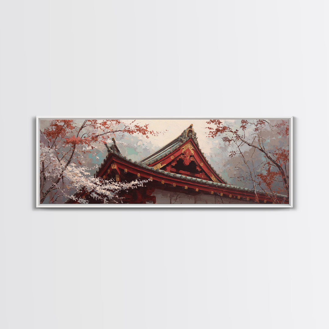 Temple Roof Detail Canvas Print, Asian Inspired Art, Fine Art Print, Living Room Decor, Fine Art, Harmony, Poster, Wall Decor, ASI-3x1-39