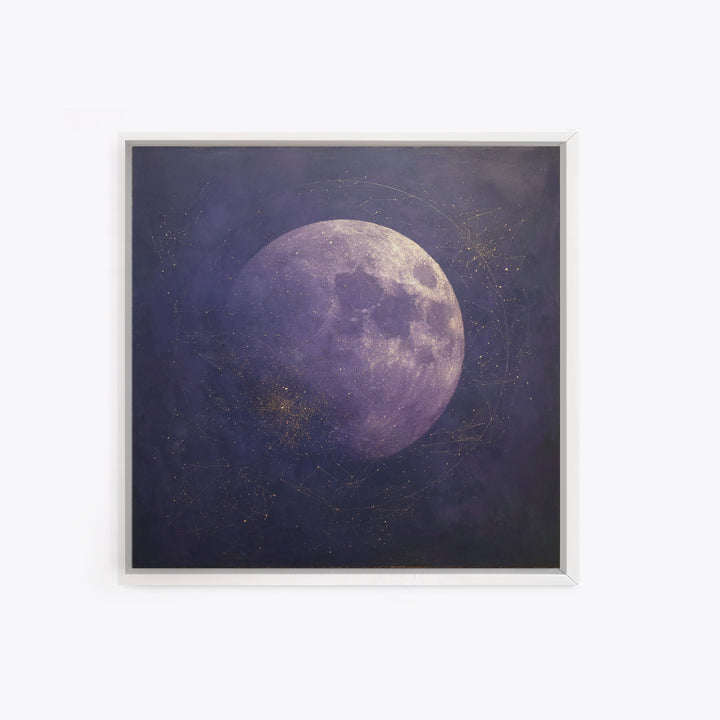 Lunar Phase Composition Canvas Print, Astrology Art, Astrology Wall Art, Living Room Decor, Watercolor Art, Zodiac, AST-1x1-13