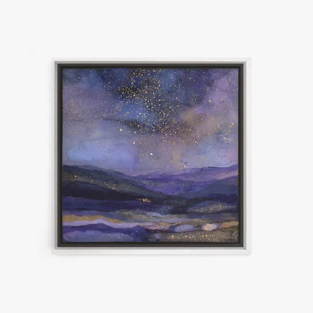 Ram Constellation Above Desert Cliffs at Night Framed Canvas Print, Astrology Art, Gallery Decor, Living Room Decor, Zodiac, AST-1x1-32