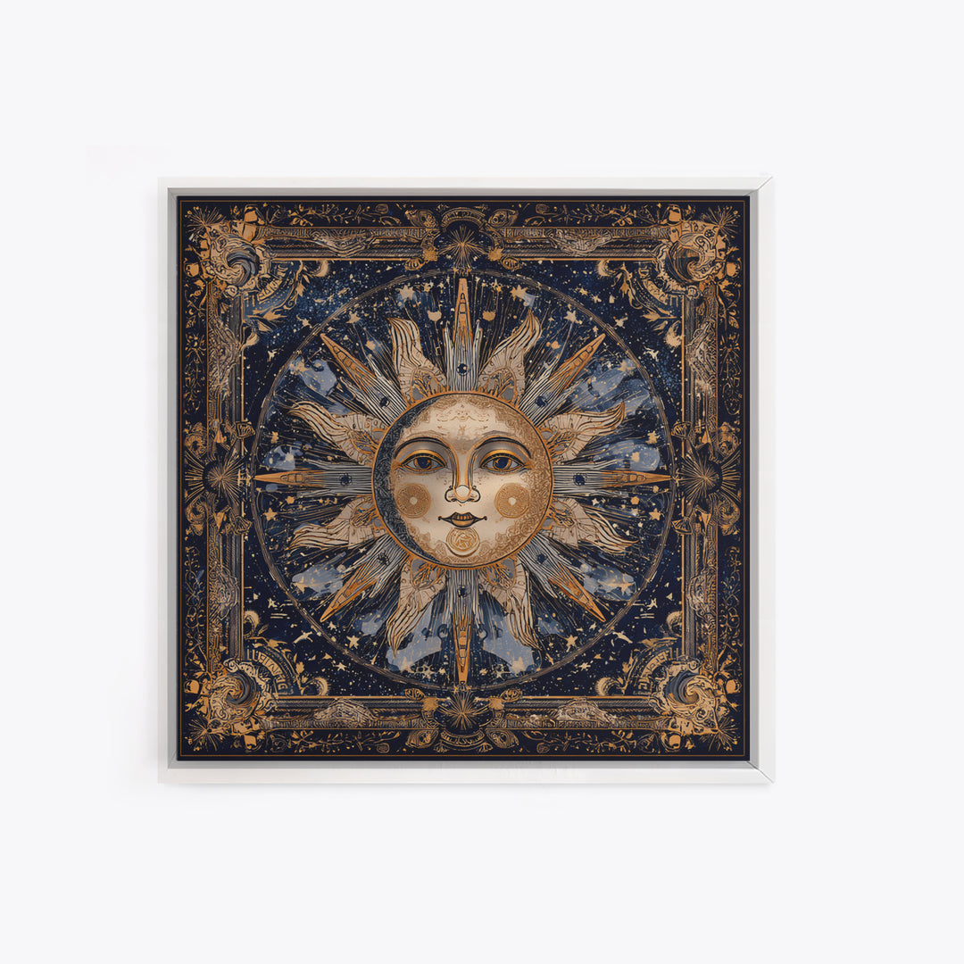 Sun and Moon Faces Canvas Print, Astrology Art, Modern Decor, Living Room Decor, Oil Painting, Zodiac, Art Print, Digital Art, AST-1x1-5