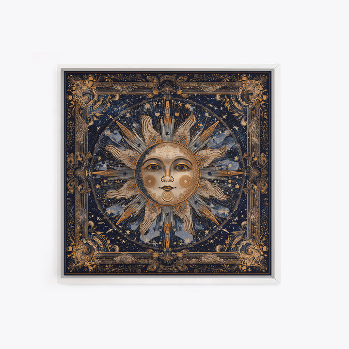 Sun and Moon Faces Canvas Print, Astrology Art, Modern Decor, Living Room Decor, Oil Painting, Zodiac, Art Print, Digital Art, AST-1x1-5