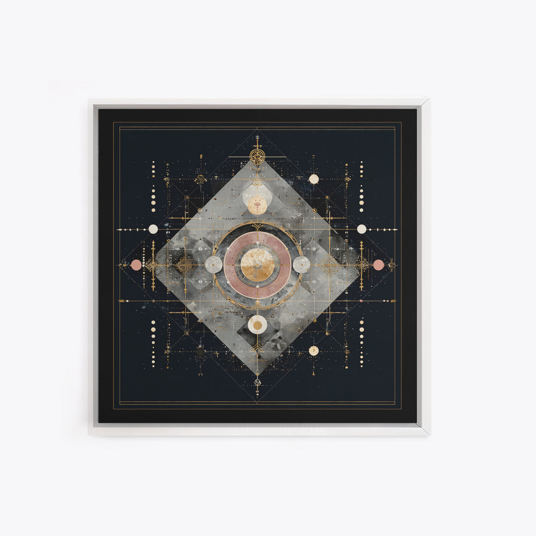 Birth Chart Geometry Canvas Print, Astrology Art, Astrology Wall Art, Living Room Decor, Abstract Art, Zodiac, Contemporary Art, AST-1x1-55