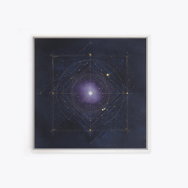 Birth Chart Geometry Framed Canvas Print, Astrology Art, Statement Artwork, Living Room Decor, Fine Art, Zodiac, Digital Art, AST-1x1-79