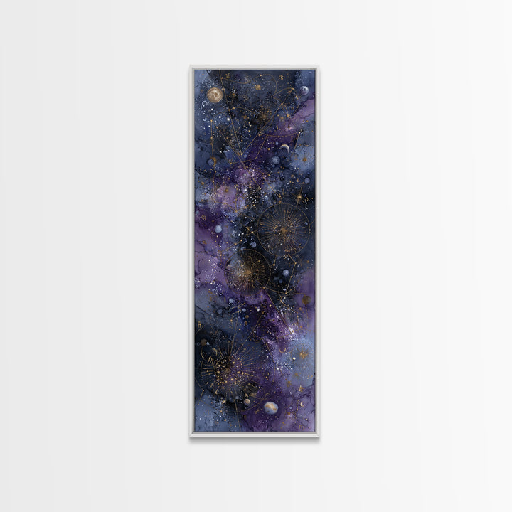 Scorpio Formed from Stars and Jeweled Shadows Framed Canvas Print, Astrology Art, Neutral Decor, Living Room Decor, Zodiac, AST-1x3-70