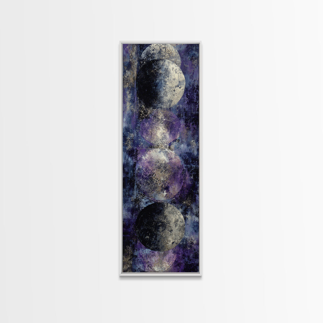 Lunar Phase Composition Canvas Print, Astrology Art, Cat Art, Living Room Decor, Zodiac, Zodiac Wall Art, Leo Wall Art, AST-1x3-73