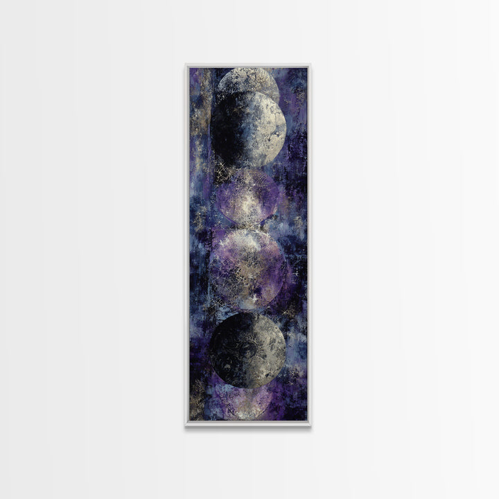 Lunar Phase Composition Canvas Print, Astrology Art, Cat Art, Living Room Decor, Zodiac, Zodiac Wall Art, Leo Wall Art, AST-1x3-73