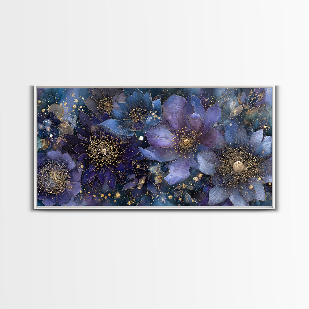 Dreamlike Night Garden Canvas Print, Astrology Art, Home Decor, Living Room Decor, Fine Art, Zodiac, Celestial Decor, AST-2x1-66