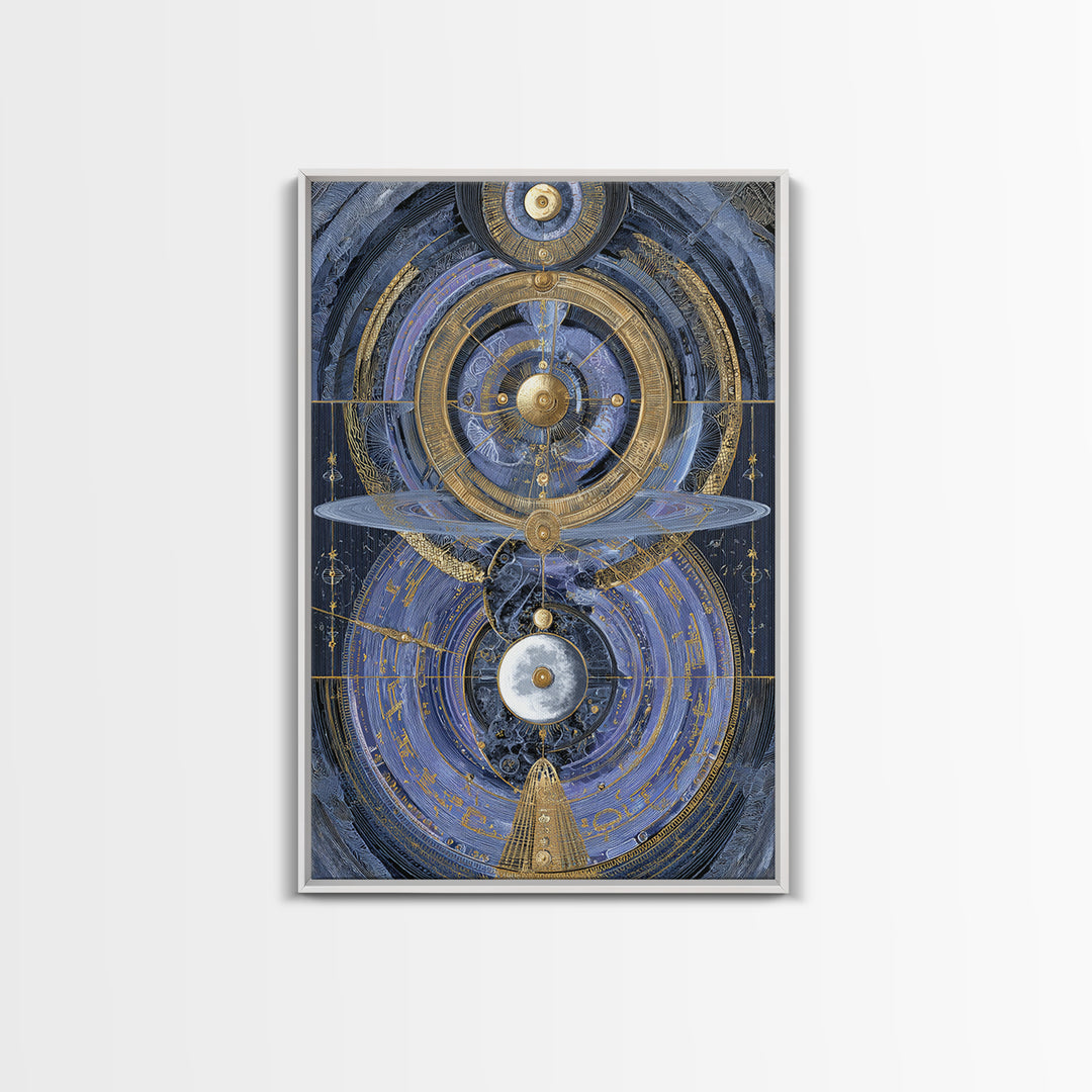 Planetary Still Life Framed Canvas Print, Astrology Art, Digital Art, Living Room Decor, Fine Art, Zodiac, Celestial Wall Art, AST-2x3-100