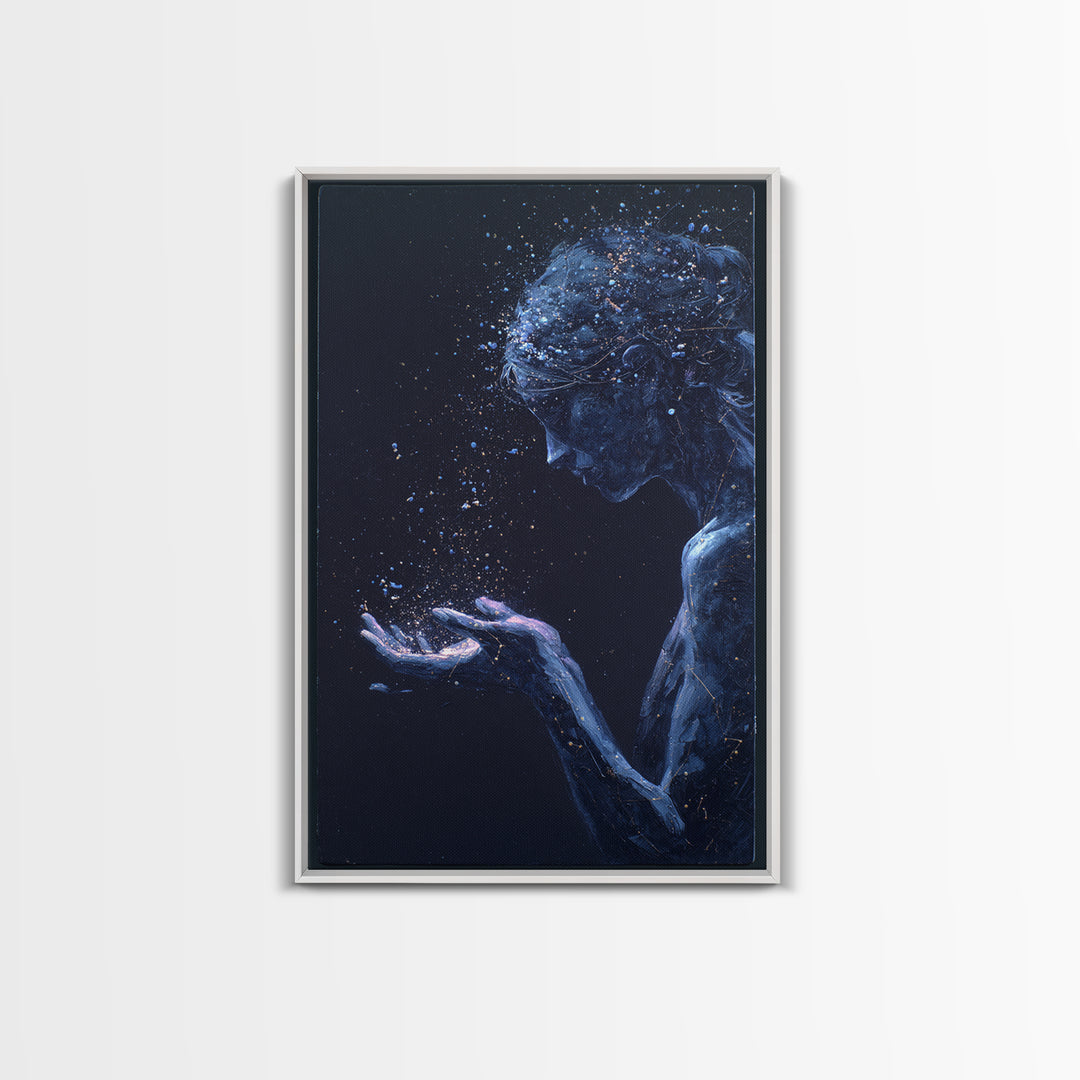Water Bearer Figure Pouring a River of Canvas Print, Astrology Art, Printable Wall Art, Living Room Decor, Fine Art, Zodiac, AST-2x3-23