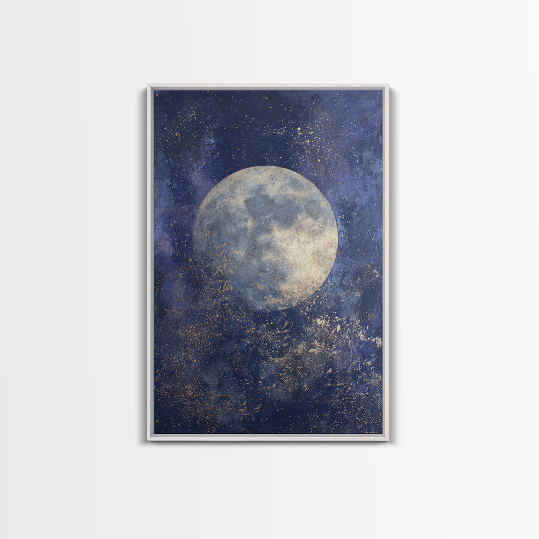 Lunar Phase Composition Canvas Print, Astrology Art, Cat Art, Living Room Decor, Zodiac, Zodiac Wall Art, Leo Wall Art, AST-2x3-45