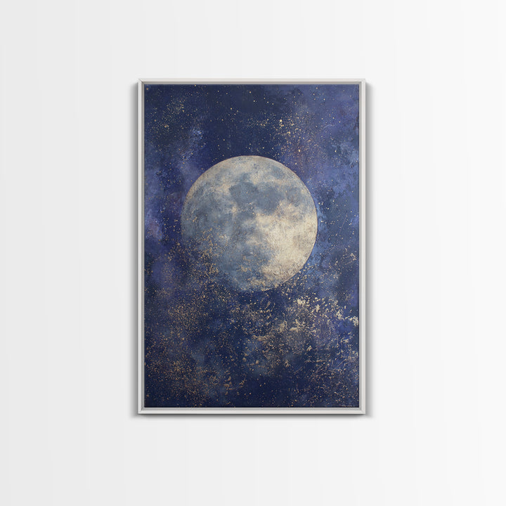 Lunar Phase Composition Canvas Print, Astrology Art, Cat Art, Living Room Decor, Zodiac, Zodiac Wall Art, Leo Wall Art, AST-2x3-45