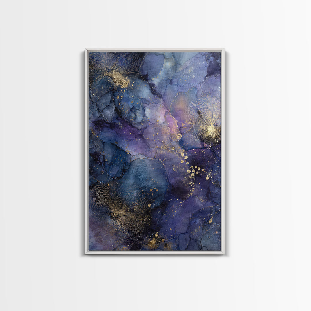 Dreamlike Night Garden Canvas Print, Astrology Art, Living Room Decor, Watercolor Art, Zodiac, Dtf Print, Celestial Wall Art, AST-2x3-54