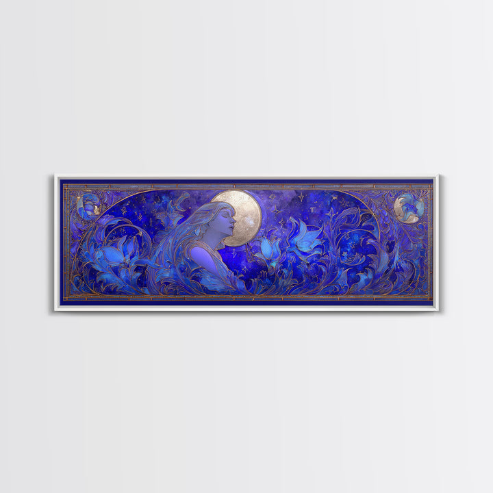 Art Nouveau Zodiac Woman Canvas Print, Astrology Art, Wall Decor, Living Room Decor, Fine Art, Zodiac, Home Decor, Poster, AST-3x1-40