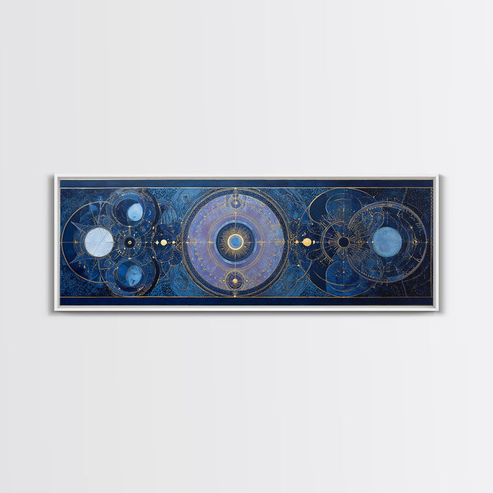 Birth Chart Geometry Framed Canvas Print, Astrology Art, Digital Wall Art, Living Room Decor, Fine Art, Zodiac, Astronomy Art, AST-3x1-47