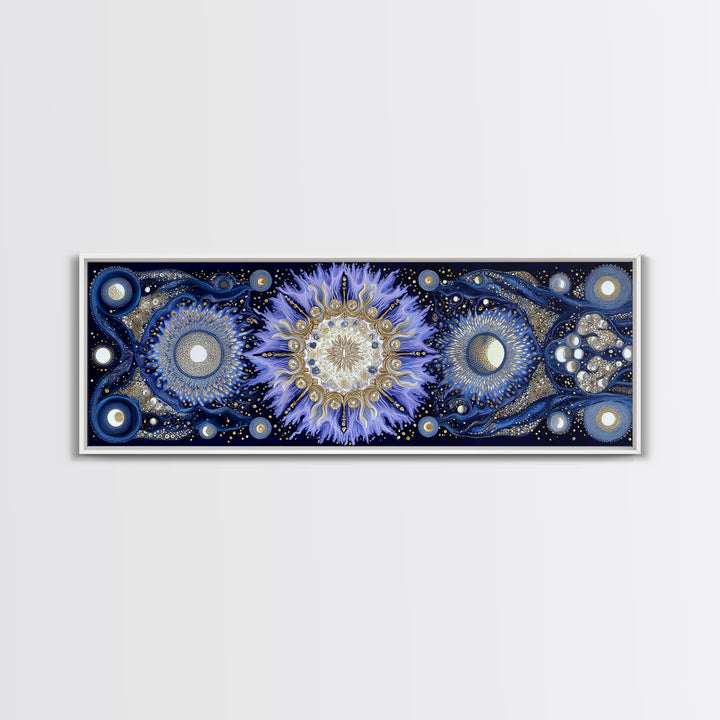 Capricorn Sea Goat Emerging from Cosmic Waves Framed Canvas Print, Astrology Art, Art Print, Living Room Decor, Zodiac, AST-3x1-59