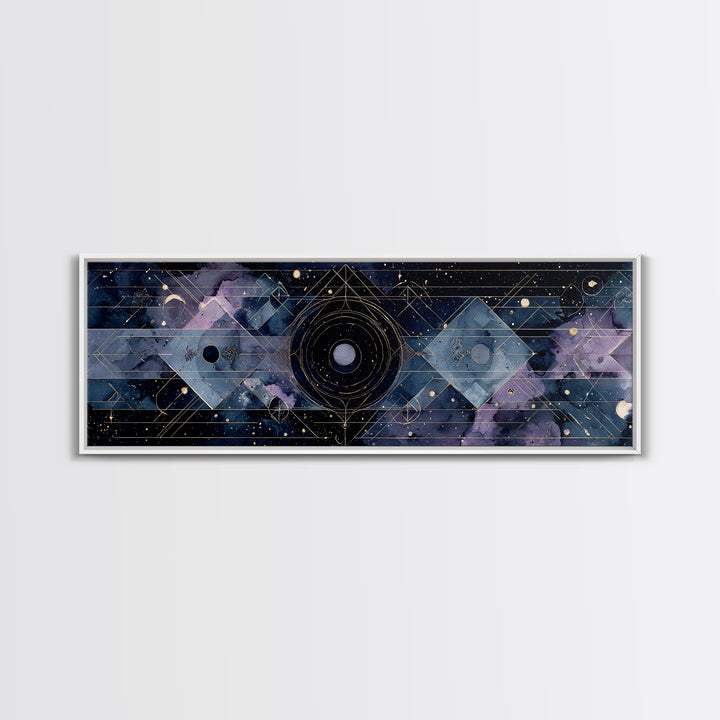 Birth Chart Geometry Canvas Print, Astrology Art, Digital Wall Art, Living Room Decor, Fine Art, Zodiac, Astronomy Art, AST-3x1-95