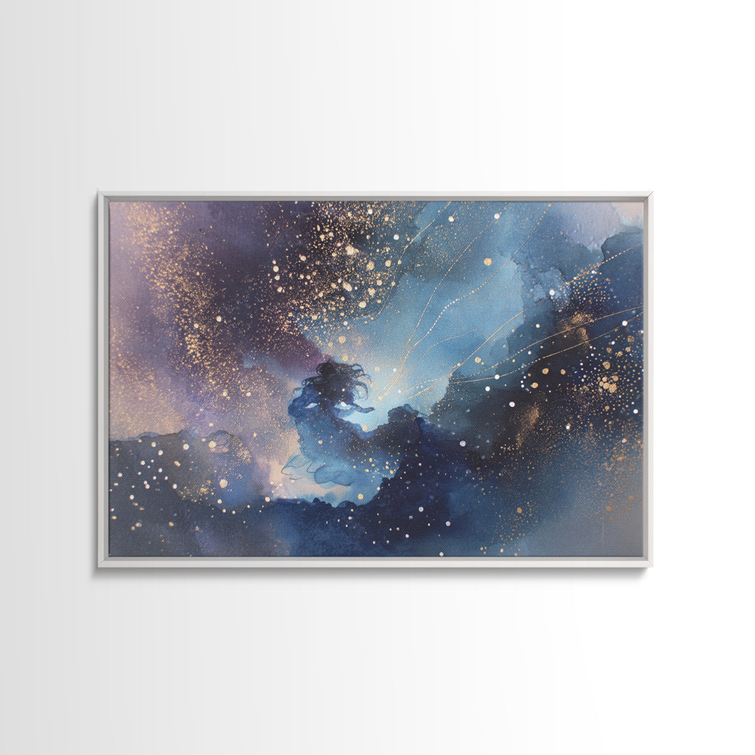 Water Bearer Figure Pouring a River of Canvas Print, Astrology Art, Astrology, Living Room Decor, Zodiac, Zodiac Sign Wall Art, AST-3x2-67