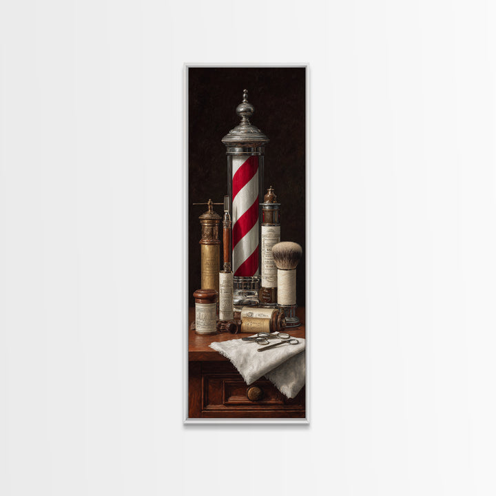 Beard Grooming Tools Drawn as Detailed Technical Canvas Print, Barbershop Art, Man Cave Decor, Barbershop Decor, Grooming, BAA-1x3-18