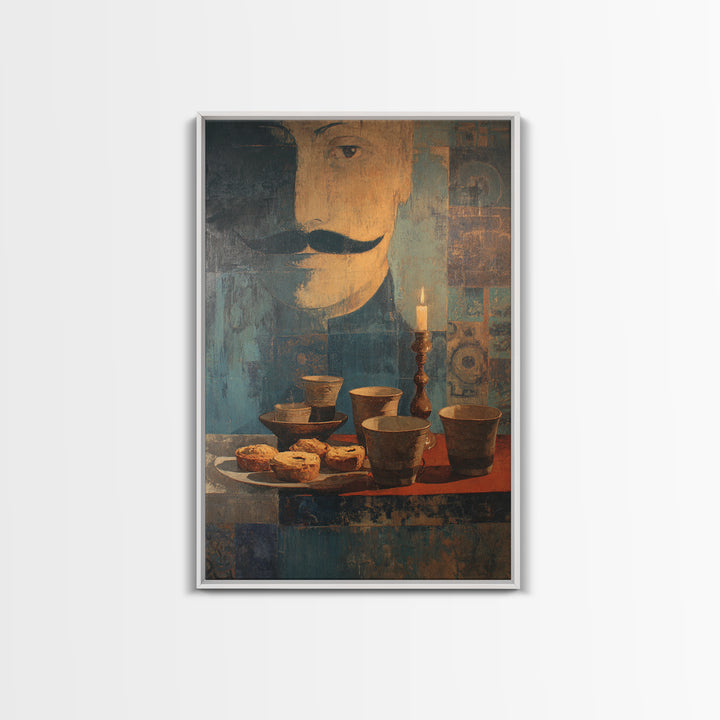Whiskey and Straight Razor Masculine Still Life Canvas Print, Barbershop Art, Gallery Decor, Barbershop Decor, Abstract Art, BAA-2x3-39