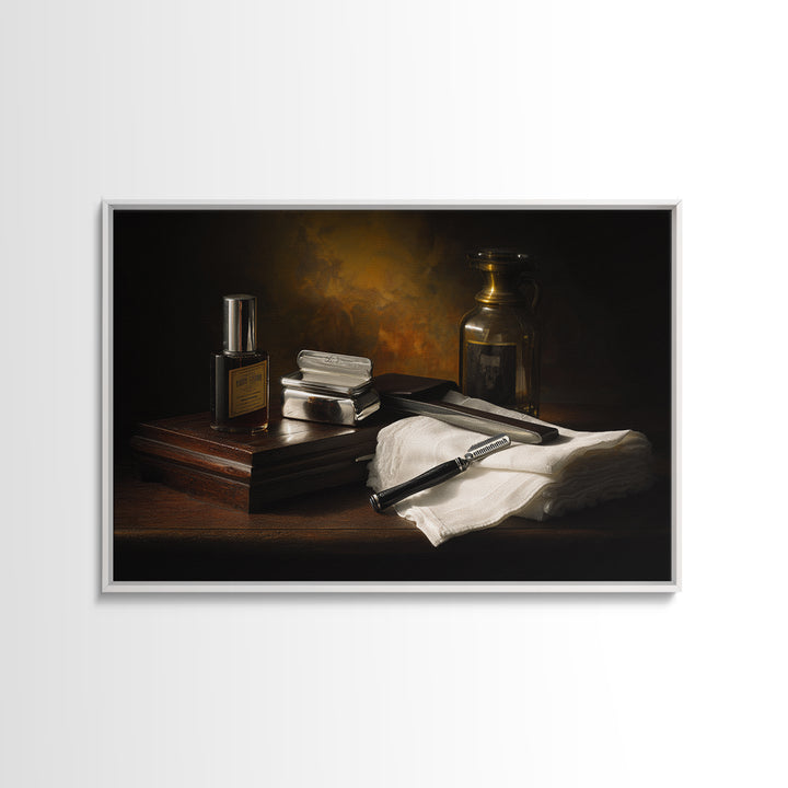Black and White Portrait of a Sharply Canvas Print, Barbershop Art, Digital Art, Barbershop Decor, Oil Painting, Grooming, BAA-3x2-22