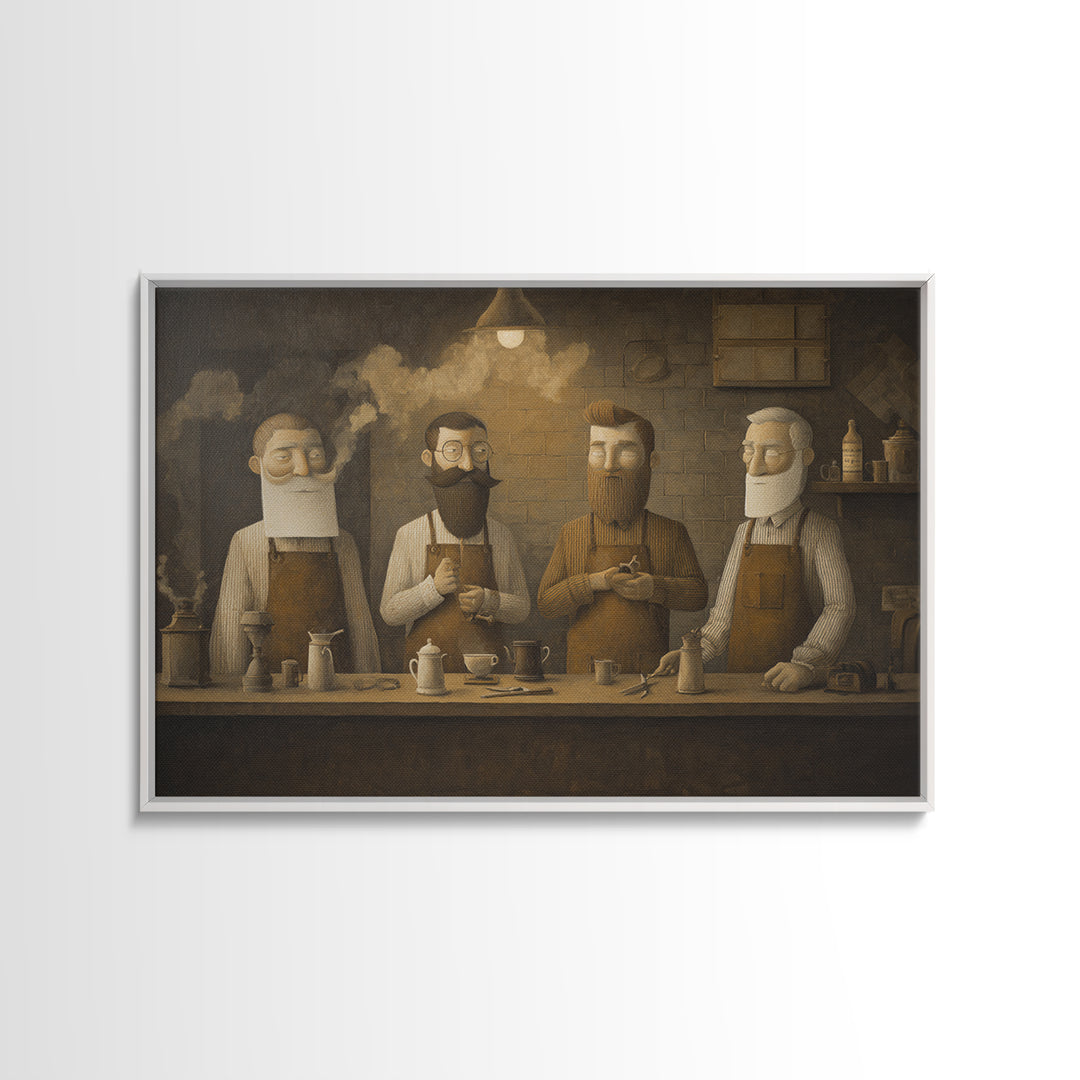 Barber Shop Quartet Musical Poster Without Interior Canvas Print, Barbershop Art, Unique Wall Art, Barbershop Decor, Grooming, BAA-3x2-25