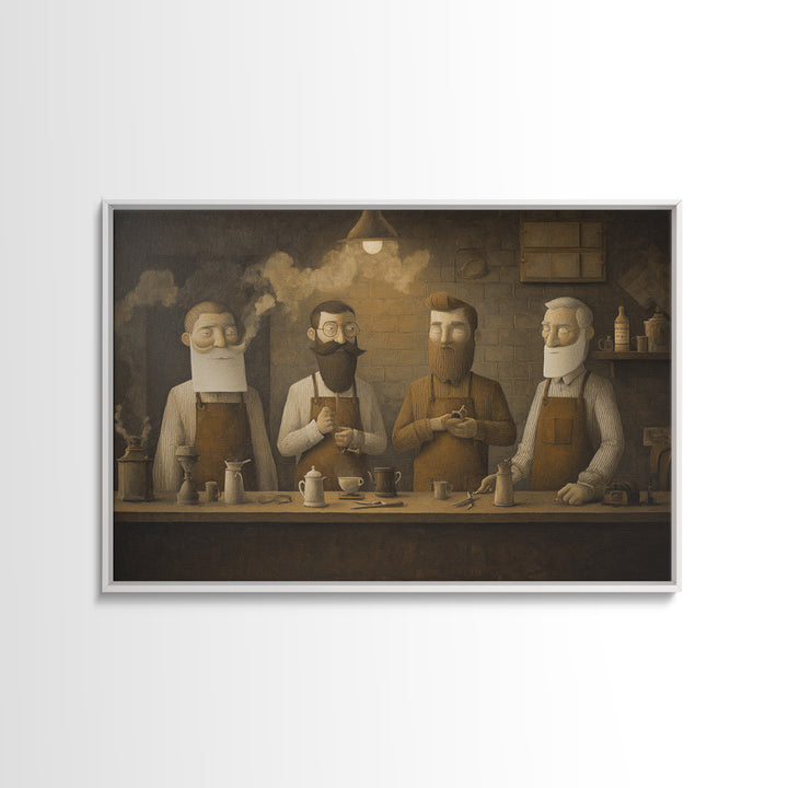 Barber Shop Quartet Musical Poster Without Interior Canvas Print, Barbershop Art, Unique Wall Art, Barbershop Decor, Grooming, BAA-3x2-25