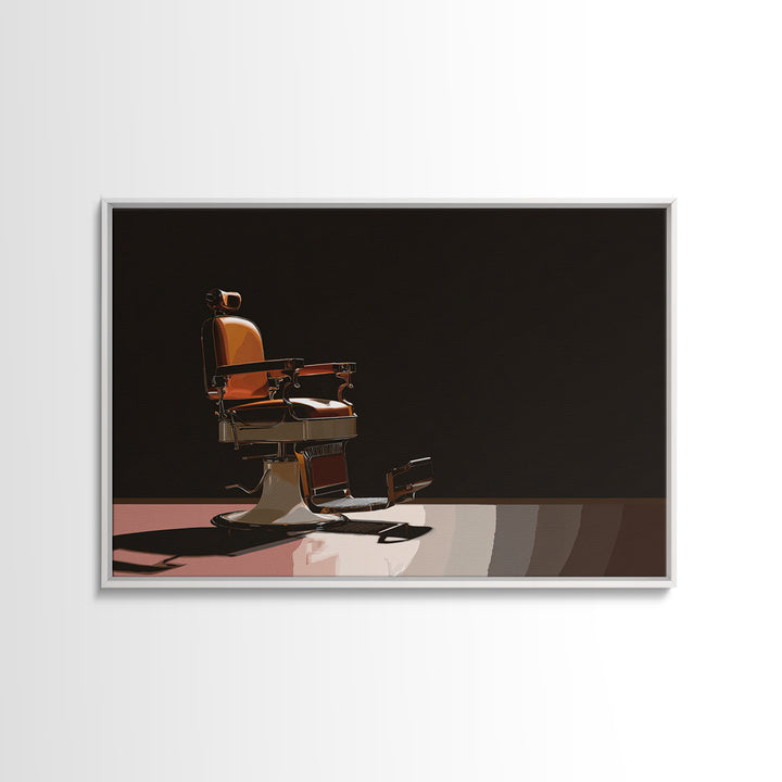 Barber Chair Silhouette Rendered as Iconic Graphic Canvas Print, Barbershop Art, Man Cave Decor, Barbershop Decor, Grooming, BAA-3x2-87